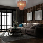 Pink Murano Glass Tronchi Chandelier