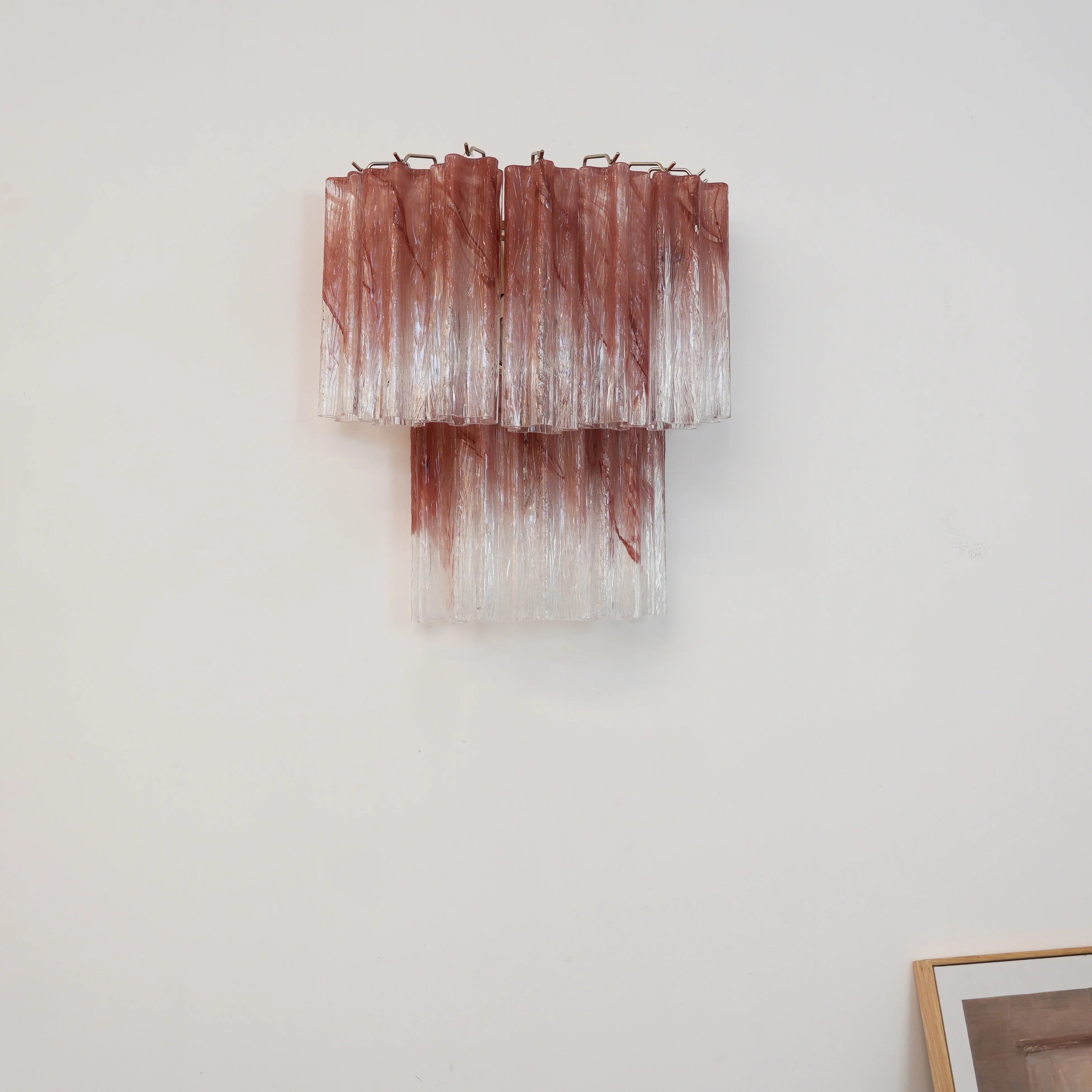 Pink Murano Glass Tube Wall Sconces