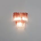 Pink Murano Glass Tube Wall Sconces