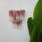 Pink Murano Glass Tube Wall Sconces