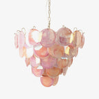 Pink Murano Disc Chandelier