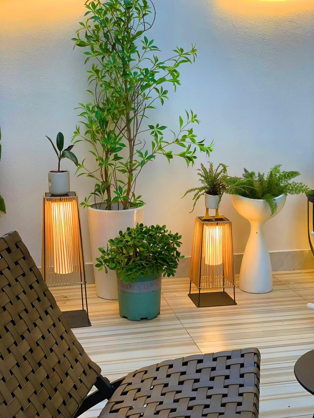 Plastic Rattan Outdoor Post Light