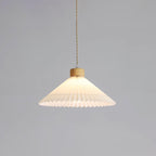 Pleated Wooden Pendant Light