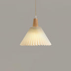 Pleated Wooden Pendant Light