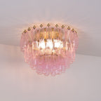Poliedri Murano Pink Ceiling Light