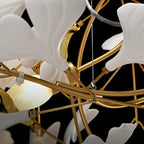 Ceramic Ginkgo Leaves Branch Flower Chandelier