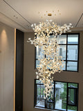 Ceramic Ginkgo Leaves Branch Flower Chandelier
