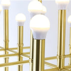 Post Modern Bamboo Style Linear Chandelier for Living Room God Iron Design Dining Table Ceiling Light