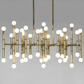 Post Modern Bamboo Style Linear Chandelier for Living Room God Iron Design Dining Table Ceiling Light