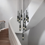 Kacey Postmodern Round Glass Chandelier for Staircase