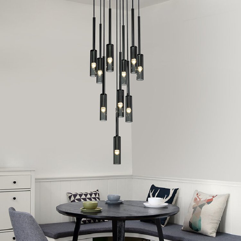 Kacey Postmodern Round Glass Chandelier for Staircase