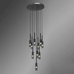 Kacey Postmodern Round Glass Chandelier for Staircase