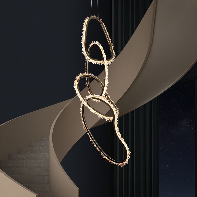 Primary Crystal 5 Rings Chandelier