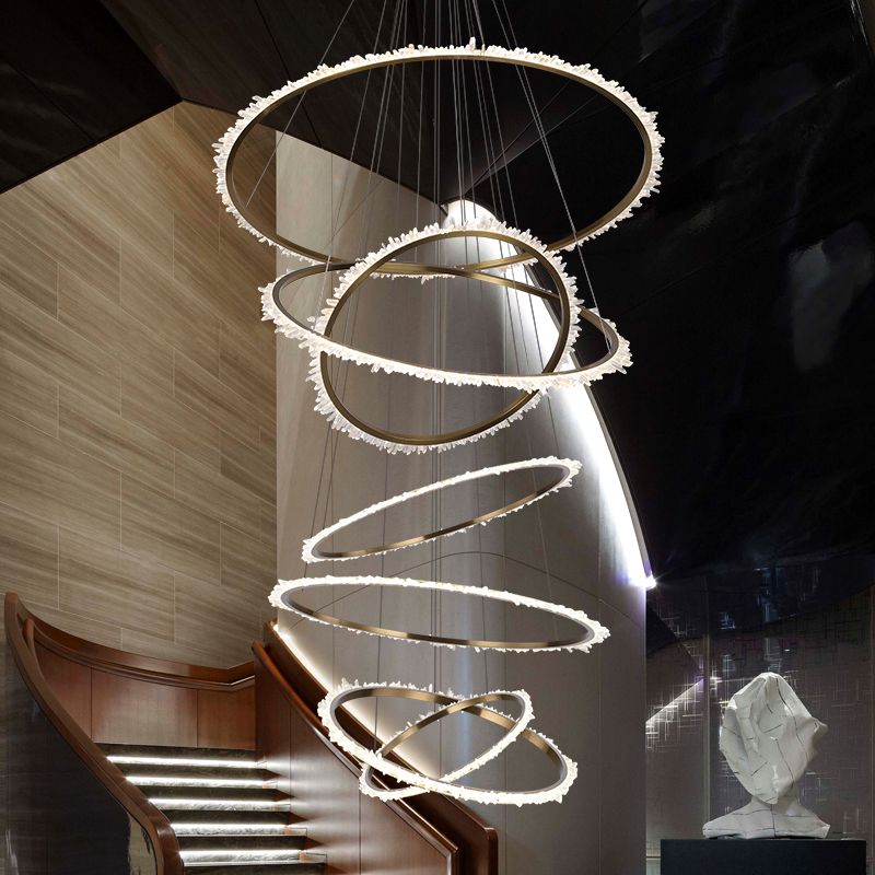 Primary Crystal Multi Rings Chandelier