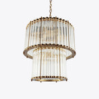 Double Monza 9-Light Glass Chandelier