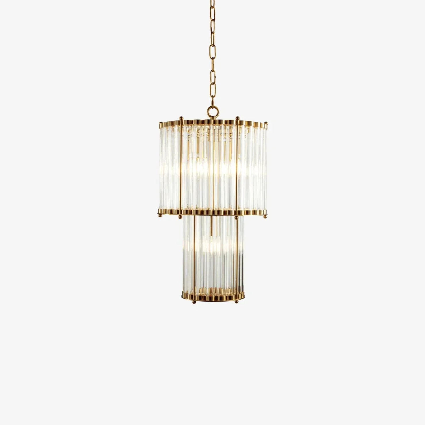 Double Monza 9-Light Glass Chandelier