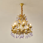 Purple Glass Birdcage Chandelier