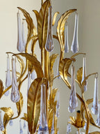 Purple Glass Birdcage Chandelier