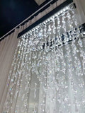 Modern K9 Crystal Tassel Waterfall Chandelier with Stainless Steel Finish for Dining Room and Kitchen Island