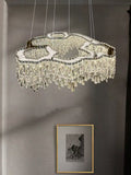 Modern Luxury Irregular Round / oval Crystal Chandelier Set for Bedroom / living Room / dining Room