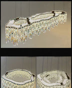 Modern Luxury Irregular Round / oval Crystal Chandelier Set for Bedroom / living Room / dining Room