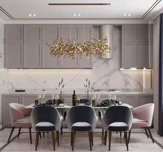 Nordic Modern Stainless Steel Round Decorative Chandelier for Dining Living Room Bar Cafe