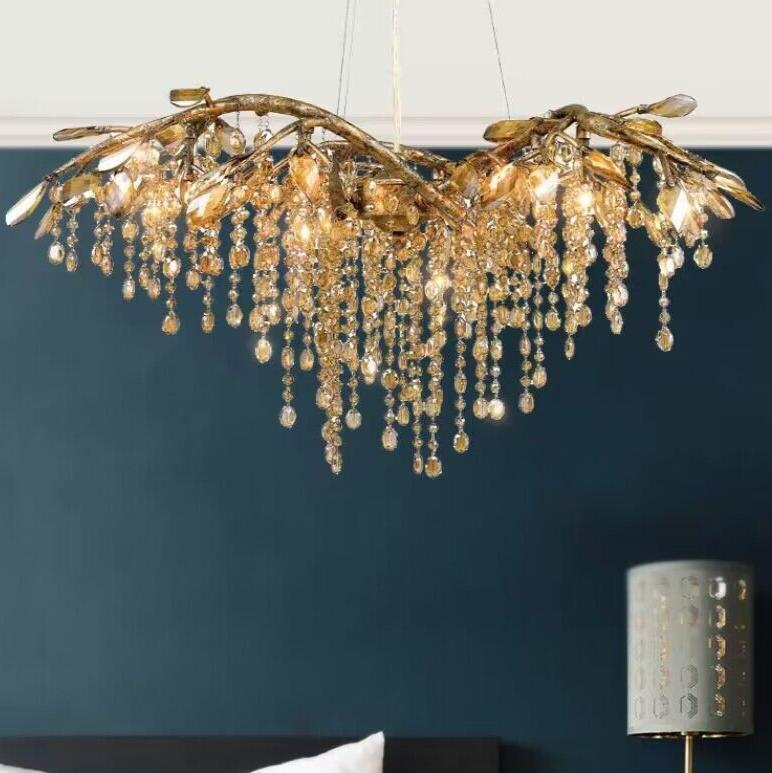New Luxury Branch Crystal Pendant Chandelier Designer Creative Art Dining Room / living Room Light