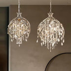 Vintage Style Branch Chandelier with Multi-Crafted Metal and Crystal Finish for Dining Table