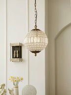 Vintage Sphere Crystal Chandelier with Dark Bronze or French Gold Finish – Designer Metal &