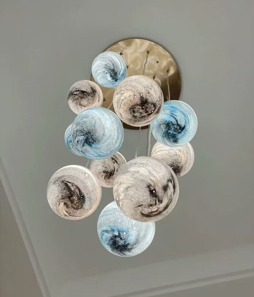 Nordic Planet Multi-Light Globe Staircase Chandelier