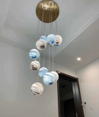 Nordic Planet Multi-Light Globe Staircase Chandelier