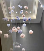 Nordic Planet Multi-Light Globe Staircase Chandelier