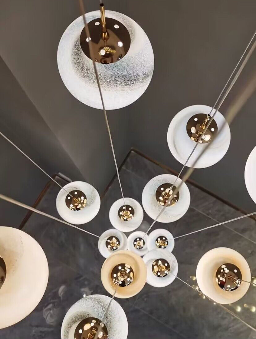 Nordic Planet Multi-Light Globe Staircase Chandelier