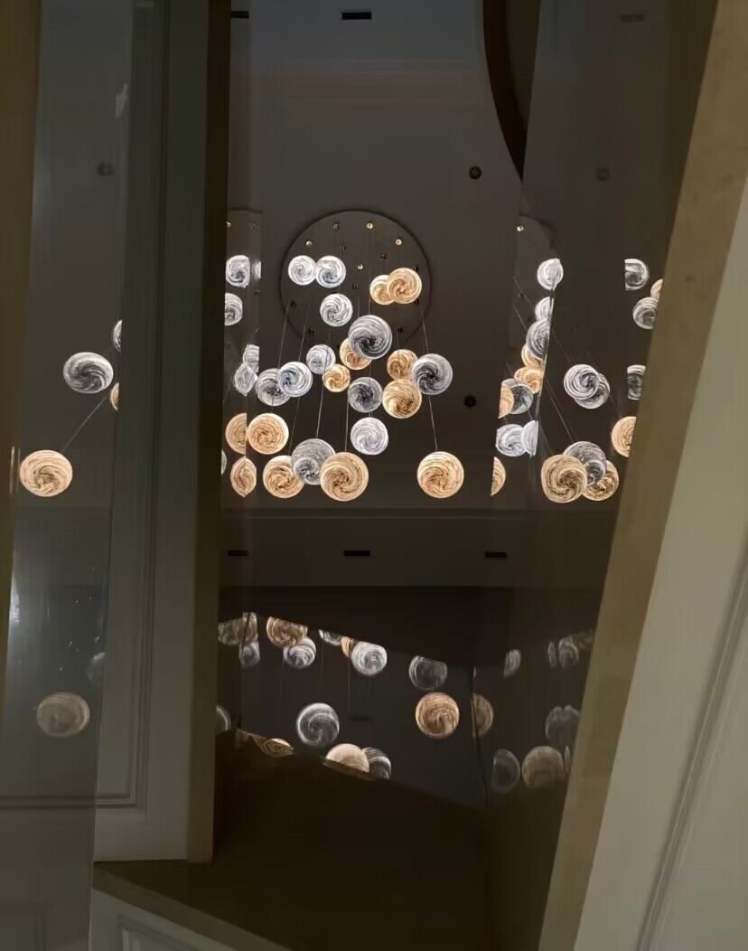 Nordic Planet Multi-Light Globe Staircase Chandelier