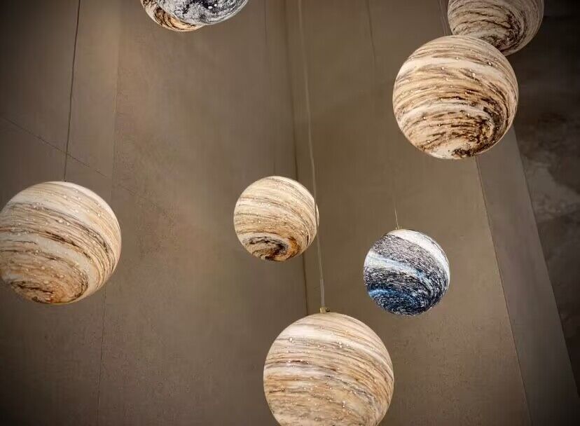 Nordic Planet Multi-Light Globe Staircase Chandelier