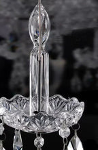 French Romantic Crystal and Glass Candle Chandelier Pendant Light with Metal Finish for Living Room Dining