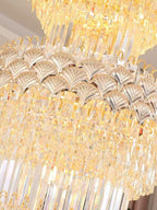 Extra Large Multi-Layers Gold Luxury Crystal Chandelier Modern Empire Decorative Crystal Light for Living Room