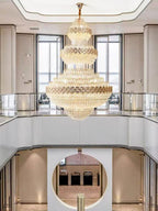 Extra Large Multi-Layers Gold Luxury Crystal Chandelier Modern Empire Decorative Crystal Light for Living Room