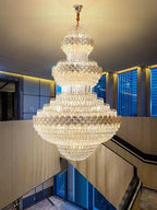 Extra Large Multi-Layers Gold Luxury Crystal Chandelier Modern Empire Decorative Crystal Light for Living Room