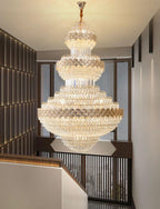 Extra Large Multi-Layers Gold Luxury Crystal Chandelier Modern Empire Decorative Crystal Light for Living Room