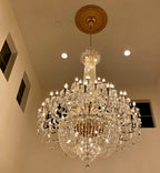 Extra Large European-Style Multi-Layers Candle Luxury Crystal Chandelier Gold Art Foyer / staircase Decorative