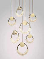 Modern Crystal Butterfly Pendant Light with Gold / chrome Finish Stainless Steel Frame LED