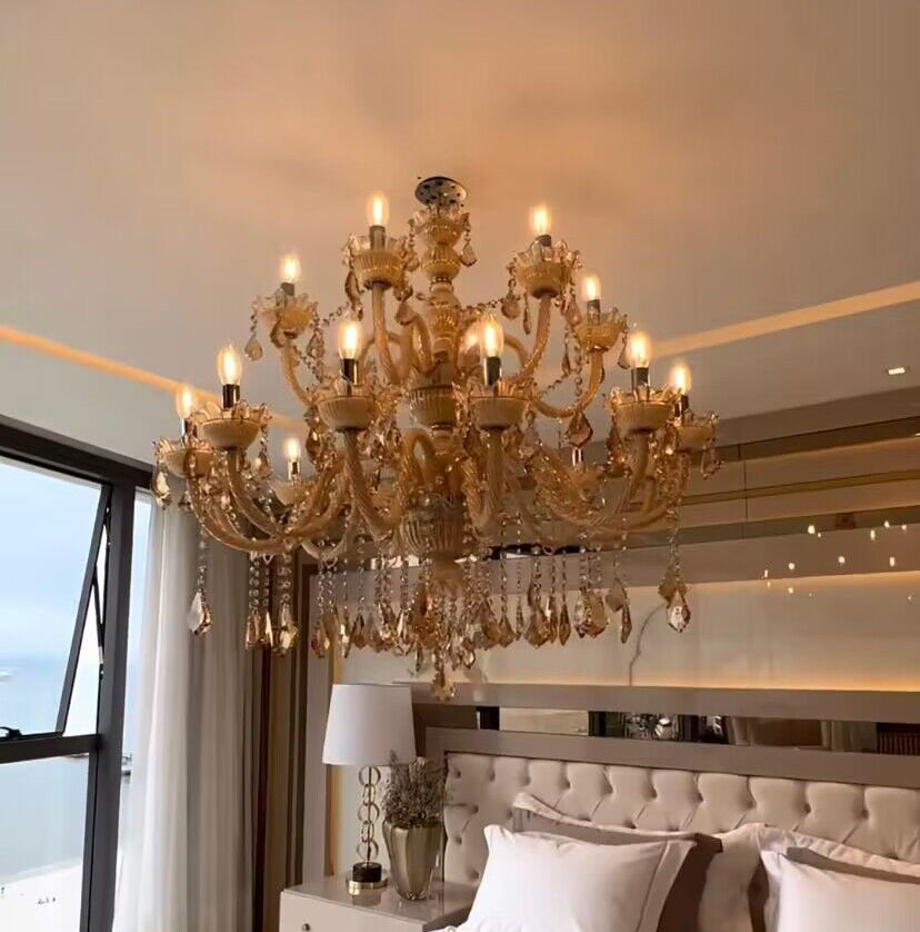 European Luxury Living Room Crystal Chandelier Vintage Candle Chandelier Dining Room Decorative Light
