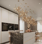 Nordic Modern Stainless Steel Round Decorative Chandelier for Dining Living Room Bar Cafe