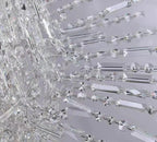 Oversized Silver Crystal Long Ceiling Chandelier Art Designer Column Waterfall Decorative