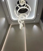 Designer Foyer Living Room Ceiling Light Stylish Spiral Crystal Chandelier for Hotel Entrance