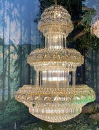 Golden Era Oversized 3-Tiered Art Empire Crystal Chandelier Traditional Luxury Foyer / hallway Ceiling Light