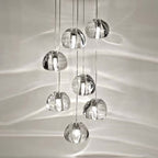 American Cascade Spiral Cherry Crystal Air Bubbles Pendant Chandelier for Staircase