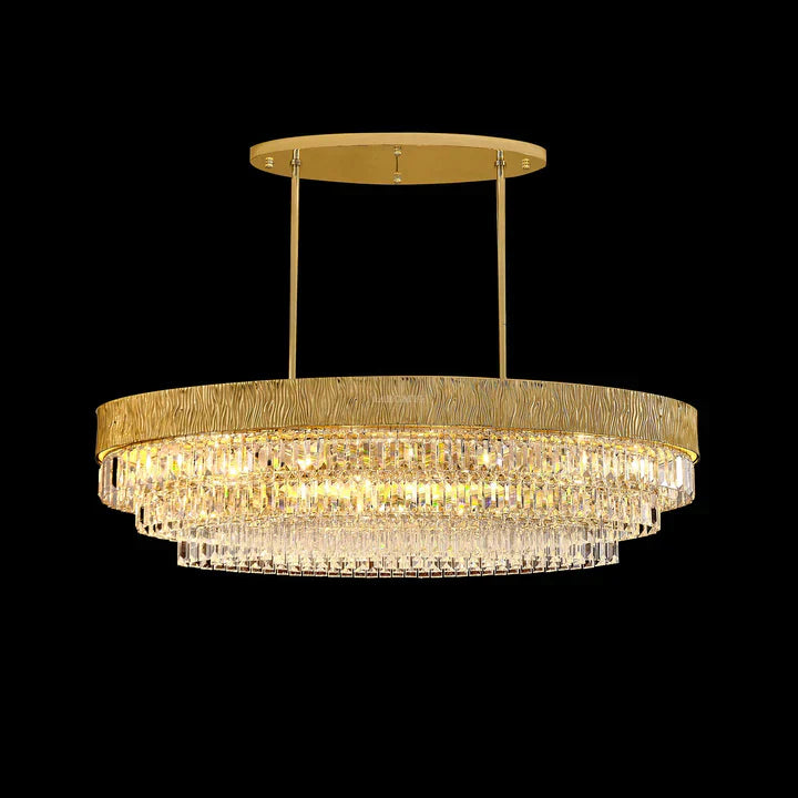 New Modern Gold Round / oval Light Luxury Ceiling Crystal Chandelier Set for Living Room / dining Room