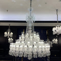 Multi Layer Chrome Crystal Chandelier in French Style with Romantic Branch Flowers for Grand Hallway and